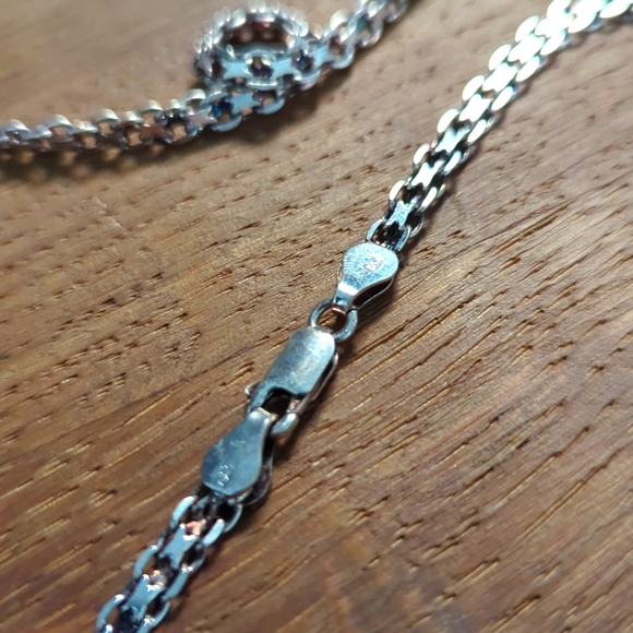 Italian silver flat chain necklace - Picture 4 of 7
